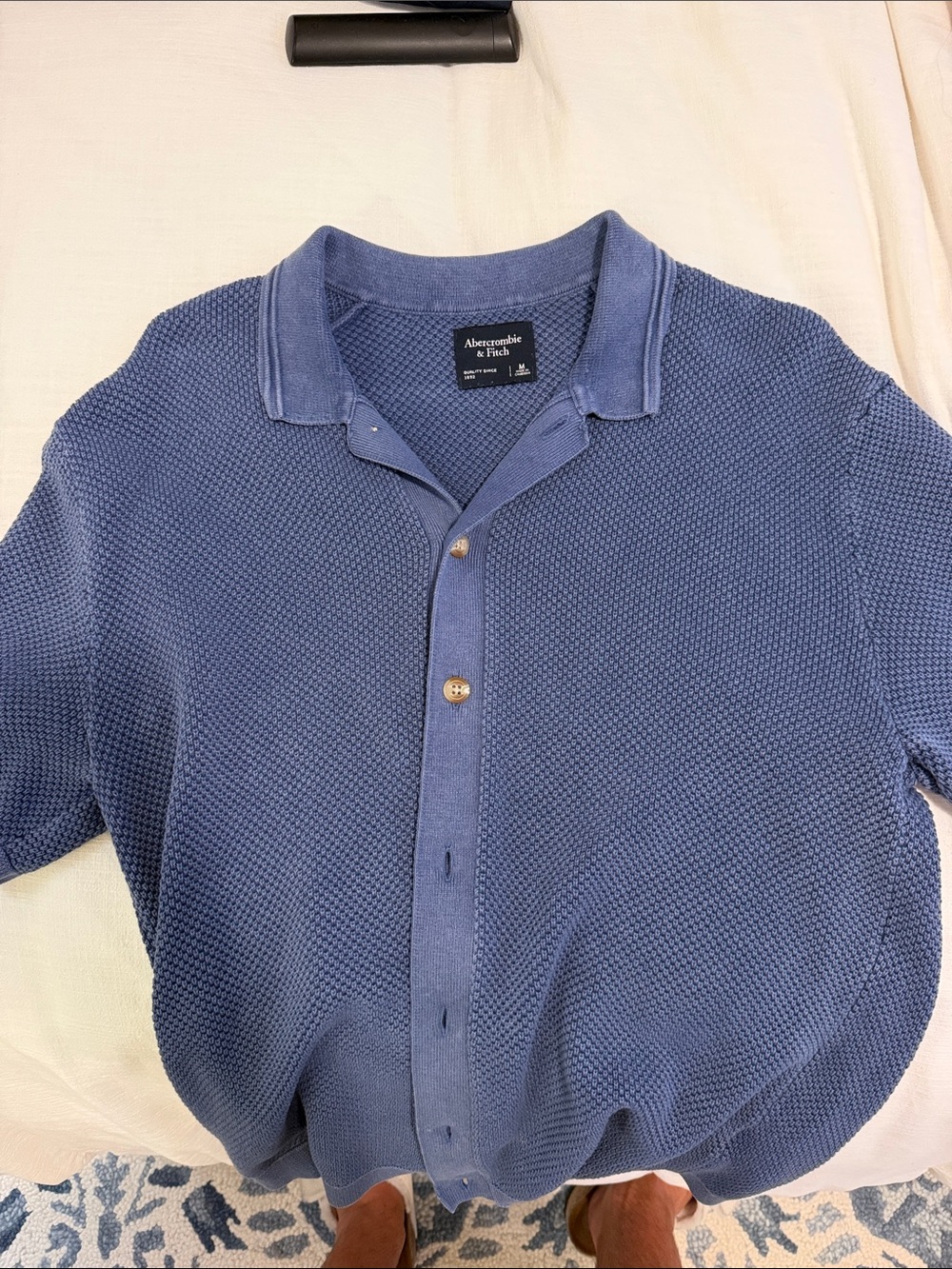 Taylor Stitch Men's Blue Knit Polo Like New